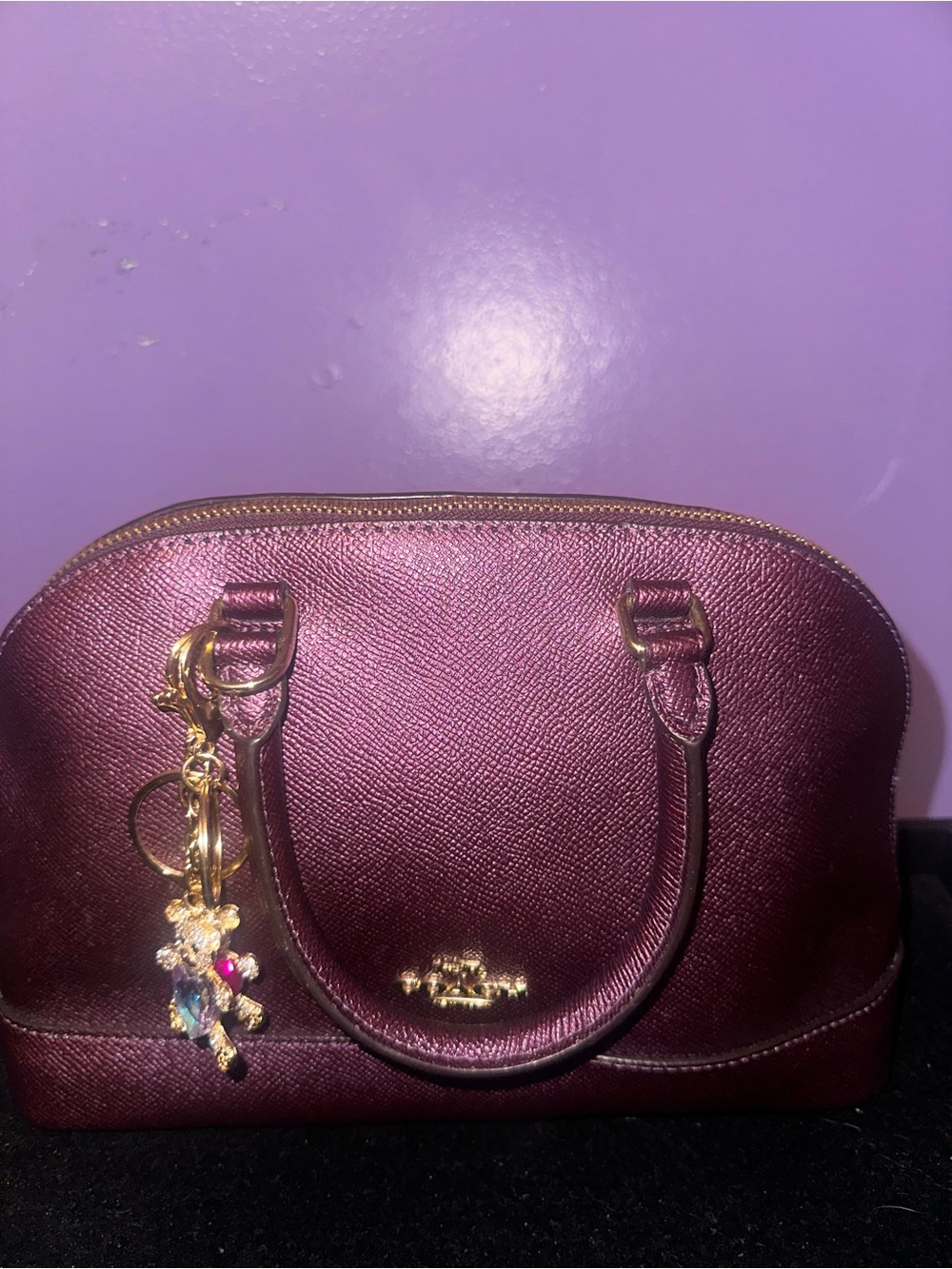 Coach Metallic Dome Satchel with Gold Hardware